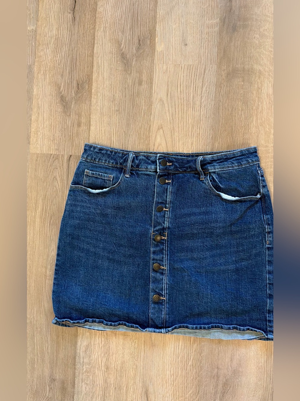 Old Navy High Rise Button Front Denim Mini Skirt Size 12